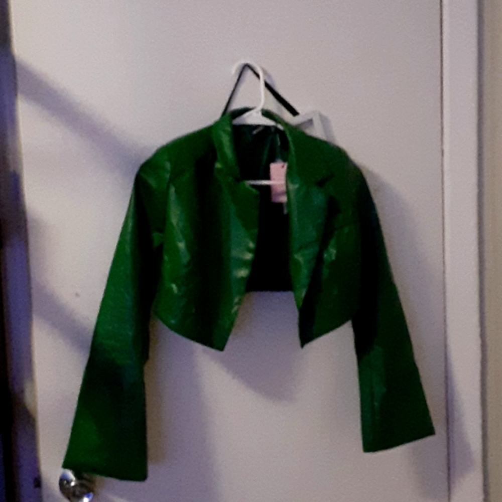 Dark green, leather 2 piece set